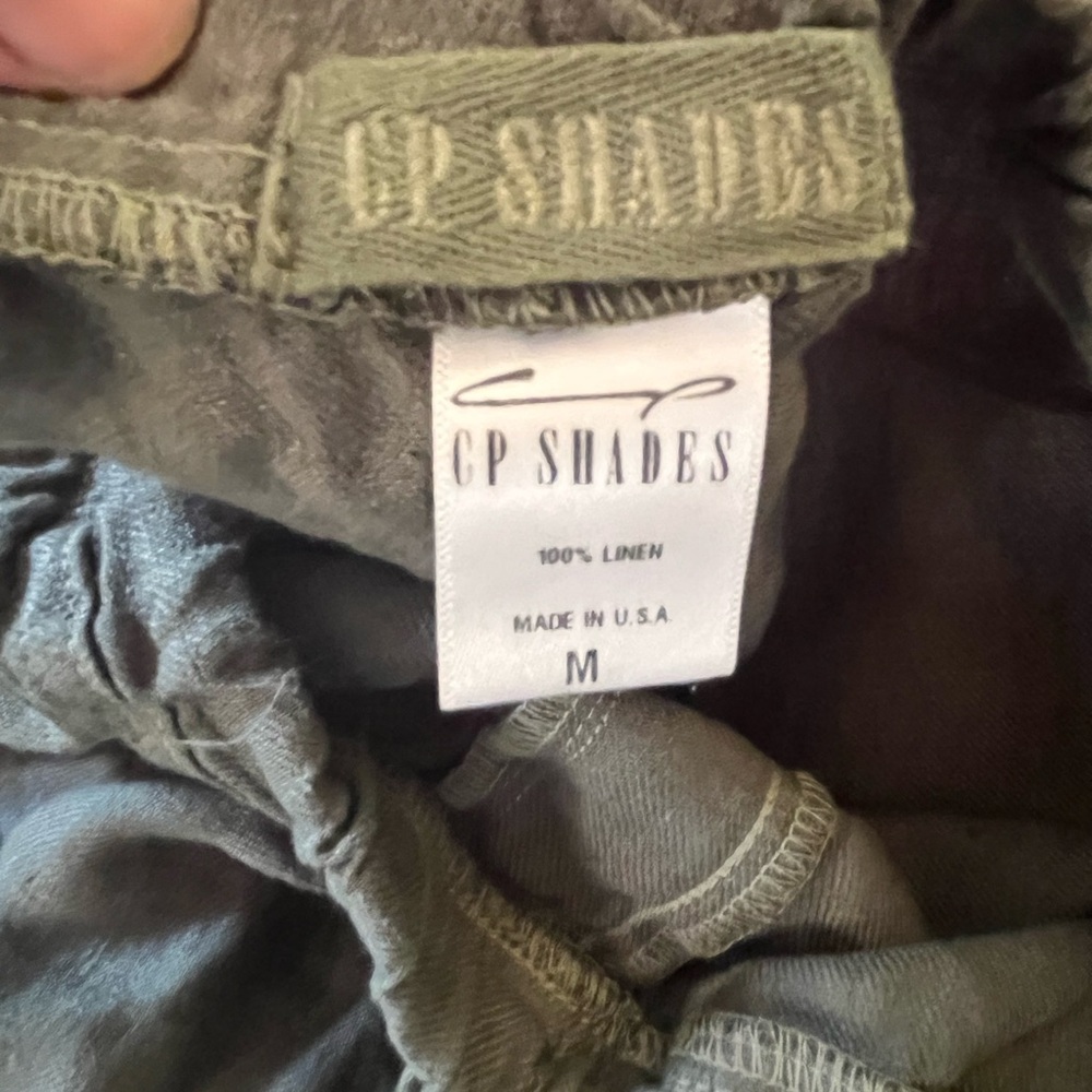 CP Shades Olive 100% Linen Trousers size M